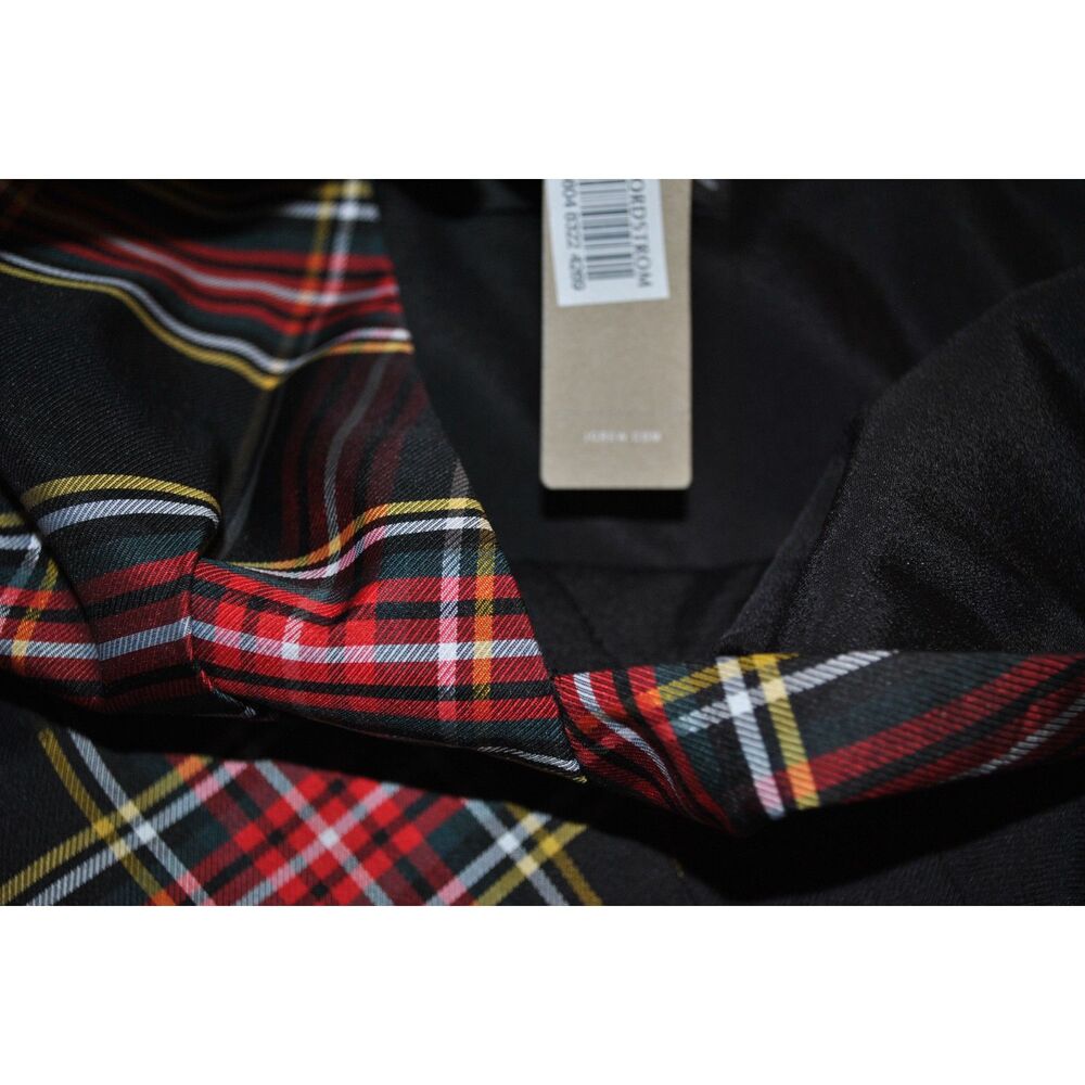 J. Crew Black Stewart Tartan Spagetti Stap Dress Size 8 - Picture 8 of 13